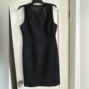 Elie Tahari Black Sleeveless Midi Sheath Dress
